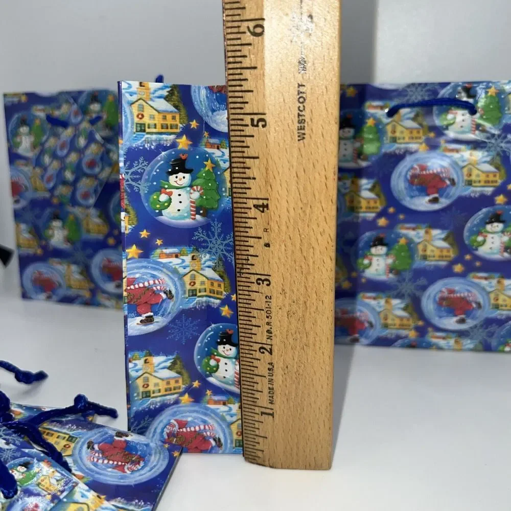 12 Pack Christmas Treat Bags Cute Patterns with Gift Tags‎ for Christmas Holiday